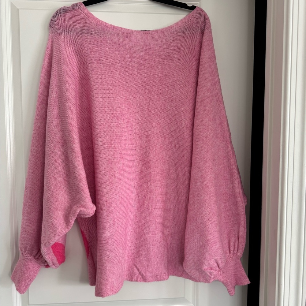 Pink Off-Shoulder Sweater - Picture 6 of 6